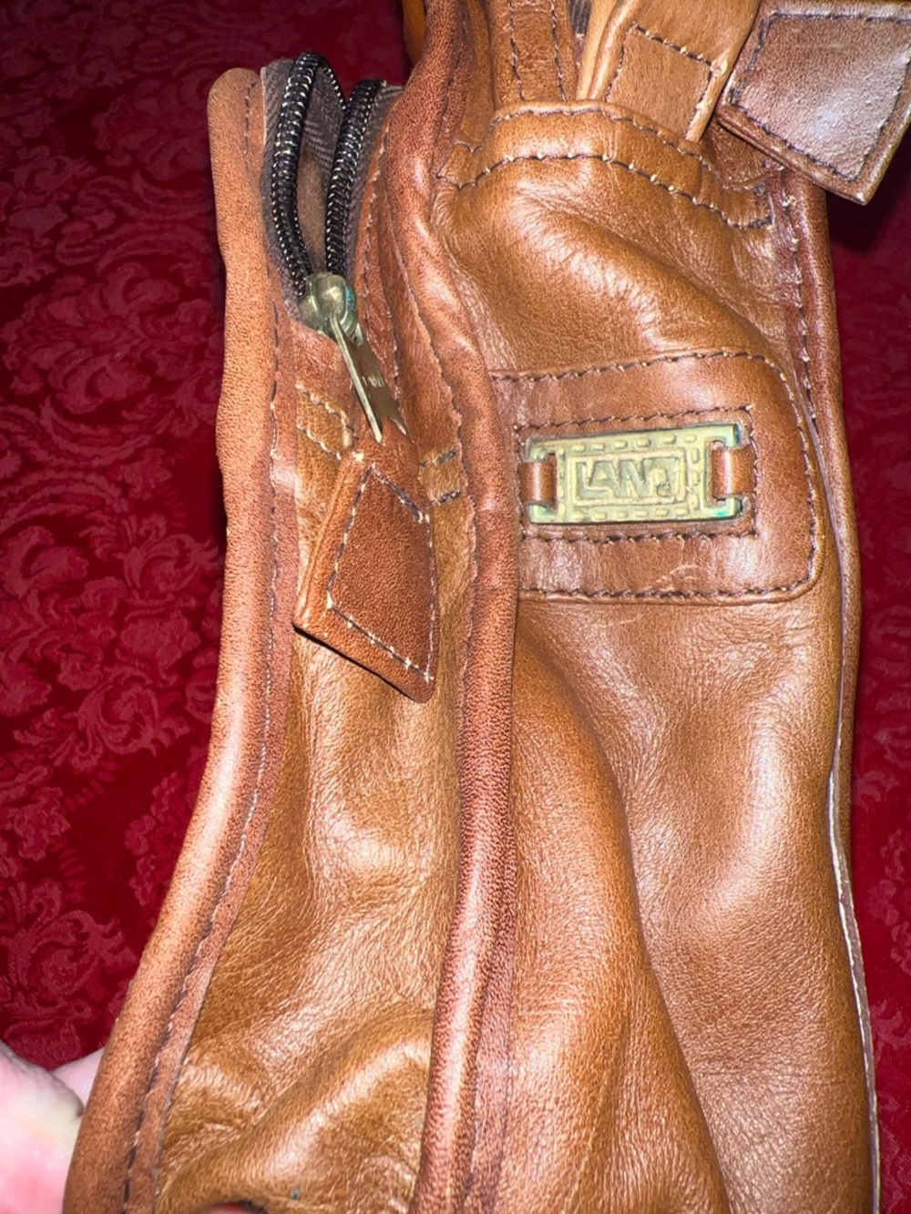 Vintage Land Brown Leather Crossbody Shoulder Bag Multi Pocket Travel Organizer - Picture 11 of 12